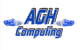 Logo mit Text "AGH Computing" und blauen Netzwerkkabeln auf schwarzem Hintergrund.