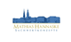 Logo mit urbaner Skyline und Text: "Mathias Hannaske Sachwertkonzepte".