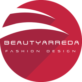 Logo Beautyarreda Fashion Design, cerchio rosso con scritte bianche stilizzate.