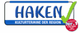 Textlogo: "HAKEN" mit grünem Haken und rotem Kreis "Nr.1". Slogan: "Kulturtermine der Region".