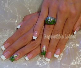 French mit Pinselmalerei und passendem Ring