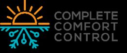 Logo: Half sun and snowflake with "Complete Comfort Control" text on a black background.