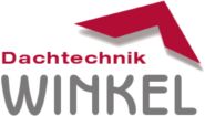Logo mit rotem Dachsymbol und Text "Dachtechnik Winkel".