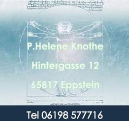 Visitenkarte: Adresse P. Helene Knothe, Hintergasse 12, Eppstein, Tel. 06198 577716.