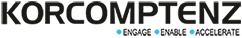 Logo of "Korcomptenz" with the words "Digital. Agile. Accurate." written below.