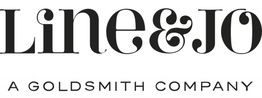 Line & Jo logo med teksten "A Goldsmith Company" nedenfor.