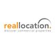 Logo mit Text: "reallocation. discover commercial properties".