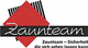 Logo mit rotem Quadrat, Streifen und dem Text: "Zaunteam - Sicherheit, die sich sehen lassen kann".