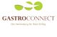 Logo mit Text: "GastroConnect - Die Verbindung für Ihren Erfolg", darüber grüne Kreise und Linien.