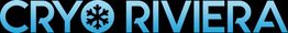 Texte "CRYO RIVIERA" en dégradé de bleu avec un flocon de neige intégré dans le mot "CRYO".