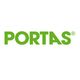 Logo van Portas in groene letters op een witte achtergrond.