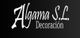 Texto en fondo negro: "Algama S.L. Decoración".