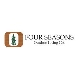 Logo of Four Seasons Outdoor Living Co. with tree icon in a brown square.