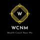 Gold geometric logo with "W" and text "WCNM Wealth Coach Near Me" on black background.