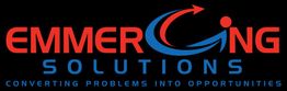 Logo: "Emmerging Solutions" with tagline "Converting Problems into Opportunities."
