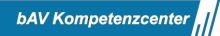 Blaues Logo mit weißem Text: "bAV Kompetenzcenter" und einem stilisierten Balkendiagramm.