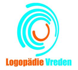 Logo von Logopädie Vreden: Blaue Spirale mit orangenem Akzent und Text darunter.
