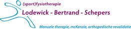 Logo met tekst: "Lodewick-Bertrand-Schepers, Manuele therapie, McKenzie, orthopedische revalidatie".