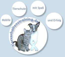 Hund und Katze im Logo mit den Worten "Mobile Tierschule mit Spaß und Erfolg".