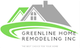 Greenline Home Remodeling Inc. logo with house roof and green swoosh design.