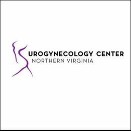 Logo of Urogynecology Center Northern Virginia with abstract purple silhouette on the left.