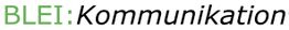 Text "BLEI:Kommunikation" in grüner und schwarzer Schrift auf weißem Hintergrund.