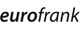 Schwarzer Text "eurofrank" auf weißem Hintergrund in kursiver Schrift.