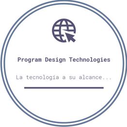 Logotipo de Program Design Technologies con el texto: "La tecnología a su alcance...".