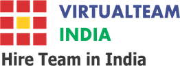 A logo with red squares and text: "VIRTUALTEAM INDIA Hire Team in India."