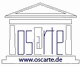 Skizze eines Gebäudes mit dem Text "oscarte" und der Website "www.oscarte.de".