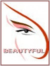 Abstrakte Zeichnung eines Auges in Rot- und Brauntönen mit dem Wort "BEAUTYFUL".