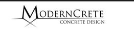 Logo of ModernCrete Concrete Design with stylized "M" and text underneath.