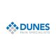 Blue and gray geometric logo of Dunes Pain Specialists.