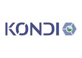 Logo mit dem Schriftzug "KONDI" in Blau und einem hexagonalen Symbol rechts daneben.