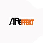 Schwarz-orangefarbiges Logo mit dem Text "AREFFEKT" auf weißem Hintergrund.