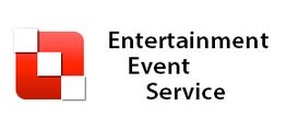 Rotes und weißes Logo mit Text: „Entertainment Event Service“.