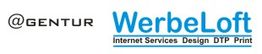 Logo mit Text: "@GENTUR WerbeLoft Internet Services Design DTP Print".