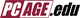 Logo with "PC AGE .edu" text in burgundy and black on a transparent background.
