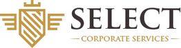 Gold and black logo reading "Select Corporate Services" with a crest design.