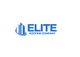 Elite Roofing Company logo featuring blue buildings.