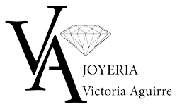 Logo: "VA" con un diamante encima, texto "Joyería Victoria Aguirre".