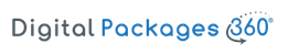 Logo of "Digital Packages 360°" with arrow circling "360°."