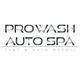 Text logo for "Prowash Auto Spa: Tint & Auto Detail" in metallic letters on a white background.