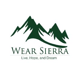 Mountain logo with "Wear Sierra" text and the tagline "Live, Hope, and Dream."