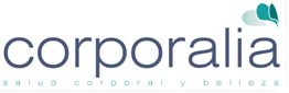 Logo de Corporalia con texto: "salud corporal y belleza", y un diseño de hojas en la esquina.