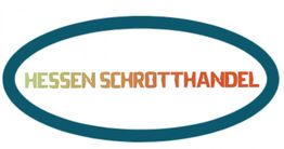 Ovaler Rahmen mit Text "Hessen Schrotthandel" in grünen und orangen Buchstaben.
