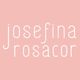 Texto "josefina rosacor" em branco sobre fundo rosa.