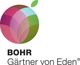 Buntes Logo mit stilisierter Frucht und Schriftzug "BOHR Gärtner von Eden".