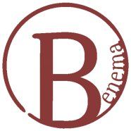 Ein braunes "B" in einem Kreis, daneben das Wort "enema" vertikal.