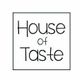 "Tekst met de woorden 'House of Taste' in een vierkant kader."